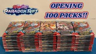 I opened 100 PACKS of PARADOX RIFT to try and COMPLETE THE SET!! (pokemon card opening)