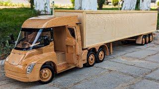 Wood Truck - Tesla Semi DayCab Tractor Truck - Awesome Woodcraft