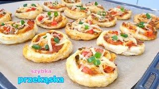 Roladki / Ślimaczki / Pizzerinki z ciasta francuskiego  szybka i pyszna przekąska na sylwestra 