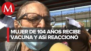 Mujer de 104 años se vacuna contra el covid 19 en Torreón