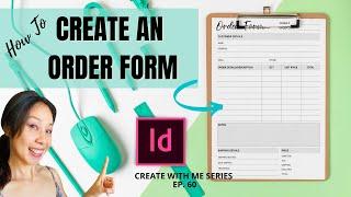 How to CREATE AN ORDER FORM in Adobe Indesign