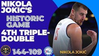 "Nikola Jokic's Historic Game: 4th Triple-Double in a Row!"