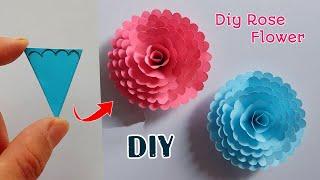 How To Make Beautiful Rose Flower | Paper Flower Making Step By Step