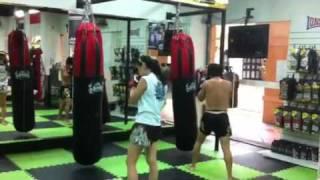 Singapore Management University Students training Muaythai, Fightworks Asia @ Central