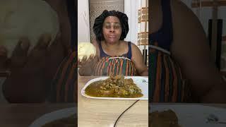 Pounded yam with ogbolo soup yummy #subscribe  #viral  #mukbang  #everyone  #funny