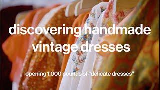 Opening 1,000 Pounds of Vintage Dresses | Discovering Handmade Dresses