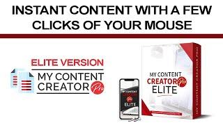 My Content Creator Pro Is A Powerful Content Creation Software - Elite Version