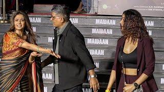 South Actor Priyamani Reaction when Soniya Bansal came In between Photo off at Maidaan Grand Premier