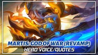 Martis: God of WAR (Revamp) Voice / Quotes | MLBB | Mobile Legends