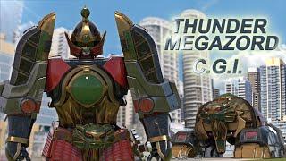 Thunder Megazord fight / Dairenoh 3d model animation test CGI battle (fanfilm)