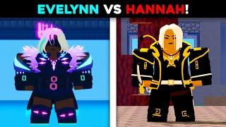 EVELYNN vs HANNAH in ROBLOX BEDWARS..