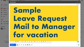 Leave Request Mail to Manager for Vacation