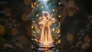 Playing a bright violin
