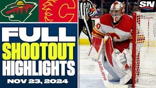 Minnesota Wild at Calgary Flames | FULL Shootout Highlights - Nov 23, 2024