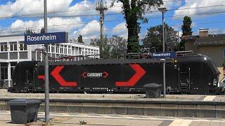 Rosenheim: KLV-Züge mit ecco rail, CARGOUNIT & VTG retrack Vectron mit Kesselzug