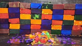 48 Dyed Chalk Blocks | Dusty | Crispy | Soft | ASMR I Oddly Satisfying