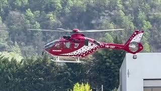 Eurocopter EC135T2 HB-ZEF Air Glaciers landing Sion airport Valais Switzerland 15.04.2022