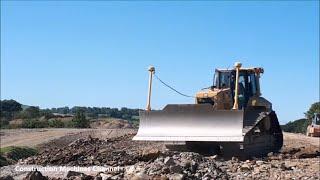 CAT D6N LGP dozer at work with Trimble 3D GPS for road construction