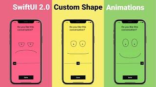 SwiftUI 2.0 Custom Shapes Animation - Animated Ratings View - SwiftUI Tutorials