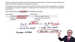 Leases - sale and leaseback - ACCA Financial Reporting (FR)