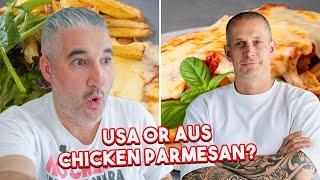 Italian Chef Reacts to Andy Cooks USA vs. Australia Chicken Parmigiana | Which Will Win?