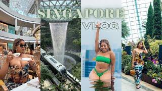 SINGAPORE TRAVEL VLOG: 16hr flight | waterfalls, exploring, food & more