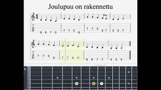 Joulupuu on rakennettu (melodia kitaralla)