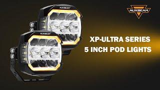 Auxbeam® XP-ULTRA Series 5 Inch 174W Side Shooter Pod Lights with White DRL&Amber Turn Signal Light