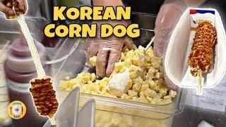 Korean Potato Mozzarella Cheese Corn Dog Making K 핫도그 at CHUNZ Singapore