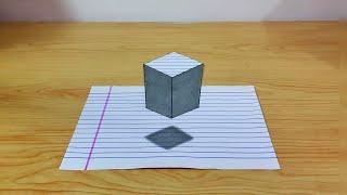 How to Draw 3d drawing || floating cube 3d drawing || easy drawing  || tutorial @mr.indianchitrkar