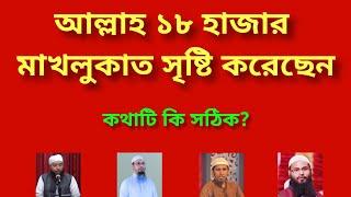 আল্লাহ ১৮ হাজার মাখলুকাত সৃষ্টি করেছেন কথাটি কি সঠিক? | আল্লাহ কি ১৮ হাজার মাখলুকাত সৃষ্টি করেছেন?