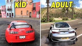 Playing Forza as a kid vs. as an adult