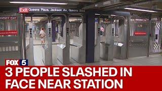 3 people slashed in face near Queens Plaza subway station