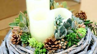 How to DIY an Easy Succulent Centerpiece for Your Dining Table | Christmas DIY