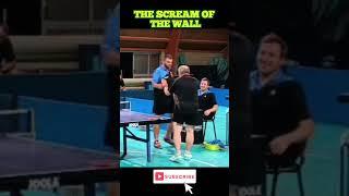 THE SCREAM OF THE WALL ON TABLE TENNIS MATCH! 