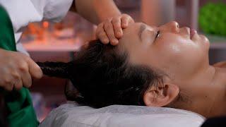 Rejuvenating FACE MASSAGE to stimulate fibroblasts. Head massage