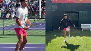 Indian Wells 2025 - Tennis... and football for Carlos Alcaraz before the start of Indian Wells