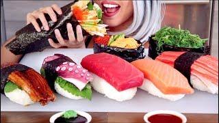 ASMR Eating Giant Sushi and Handroll *No Talking*