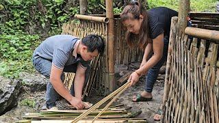 Weaving bamboo for livestock and cooking farm life | Triệu Thị Hiền