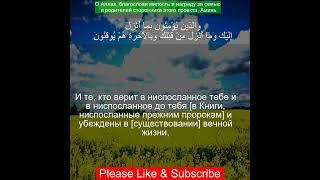 Коран Сура Аль-Бакара | 2:4  | Чтение Корана с русским переводом| Quran Translation in Russian