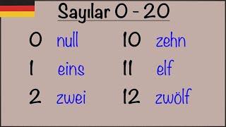 Almanca Sayılar 0´dan 20´ye - DIE ZAHLEN VON 0 BIS 20