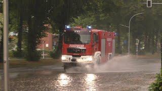 [Extremes Unwetter über Aurich + MANV] Einsatzfahrten Feuerwehr , THW , Johanniter , DRK , RD