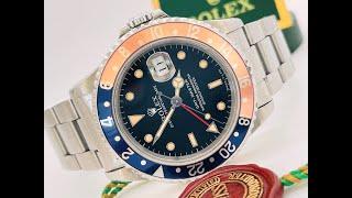 Rolex 16700 Box & Papers GMT-Master 1991 FADED Bezel Patina 40mm Pepsi Steel