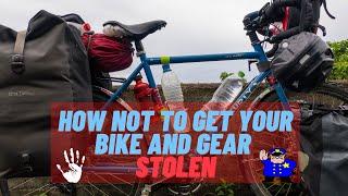 Keeping a fully loaded touring bike safe when shopping