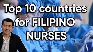 Top 10 countries for Filipino nurses