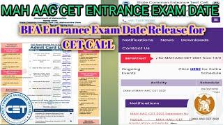 MAH AAC CET  Entrance Exam Date || BFA Entrance Exam Date