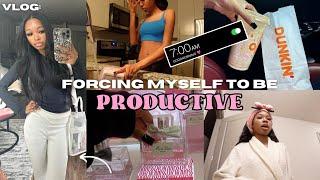 forcing myself to be PRODUCTIVE | waking up early + buying gifts + at home chai latte + more