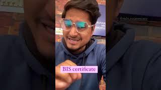 BIS certificate compulsory nowalert sellers️