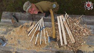 Woodworking With Siberian Tribesman Tools | Wooden Nails or Dowels