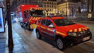 Alerte incendie dans un parking souterrain Paris centre Pompiers en urgence #bspp